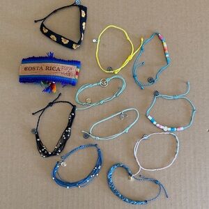 PURA VIDA Stackable Adjustable Boho Style Bracelets 11 pieces
